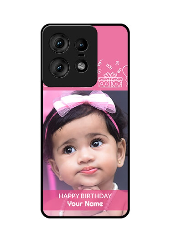 Motorola Edge 50 Pro 5G Custom Glass Phone CaseWith Birthday Line Art Design