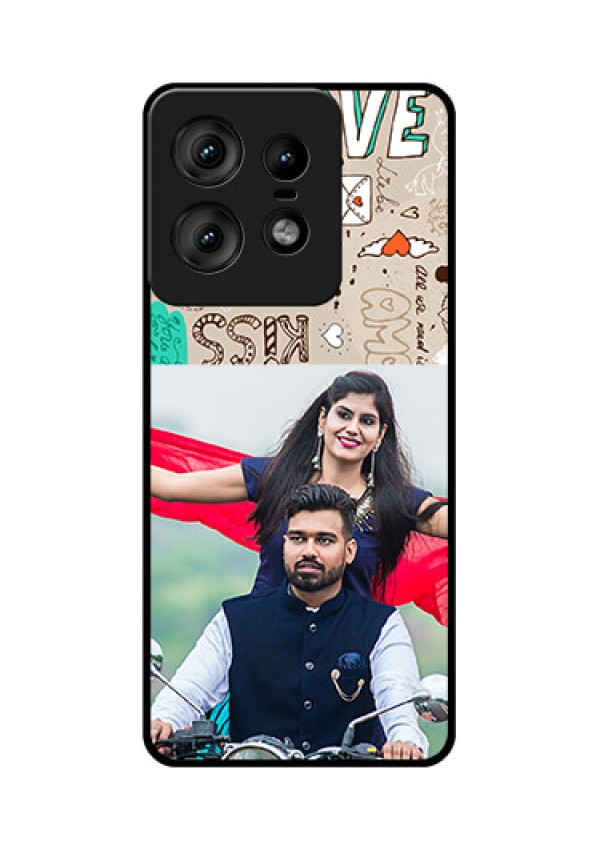 Motorola Edge 50 Pro 5G Custom Glass Phone CaseLove Doodle Pattern