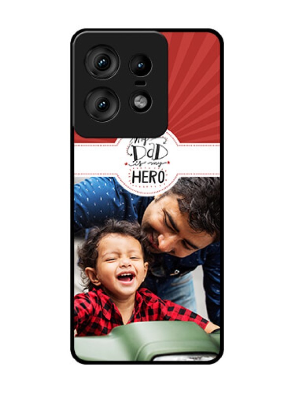Custom Motorola Edge 50 Pro 5G Custom Glass Phone CaseMy Dad Hero Design