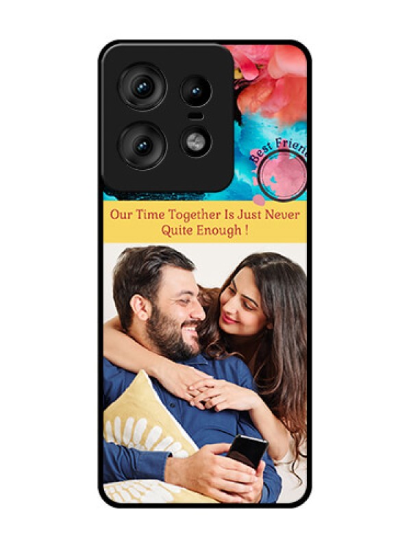 Custom Motorola Edge 50 Pro 5G Custom Glass Phone CaseQuote With Acrylic Painting Design