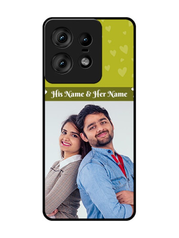 Custom Motorola Edge 50 Pro 5G Custom Glass Phone CaseYou and Me Heart Design