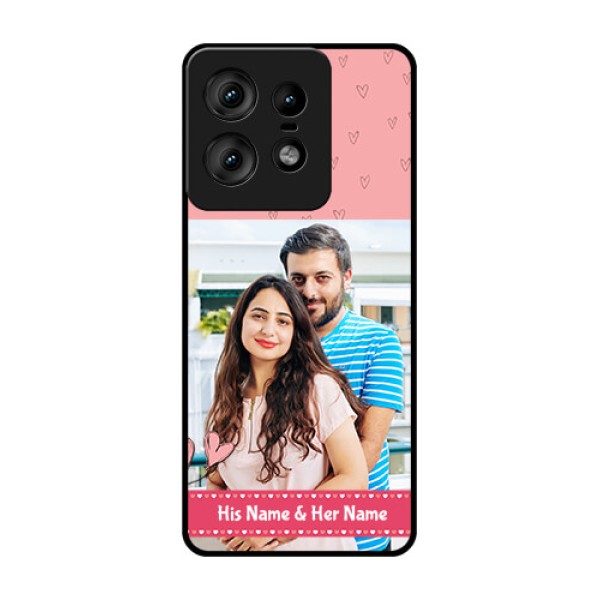 Motorola Edge 50 Pro 5G Custom Glass Phone CaseLove Design Peach Color