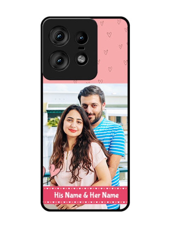 Custom Motorola Edge 50 Pro 5G Custom Glass Phone CaseLove Design Peach Color