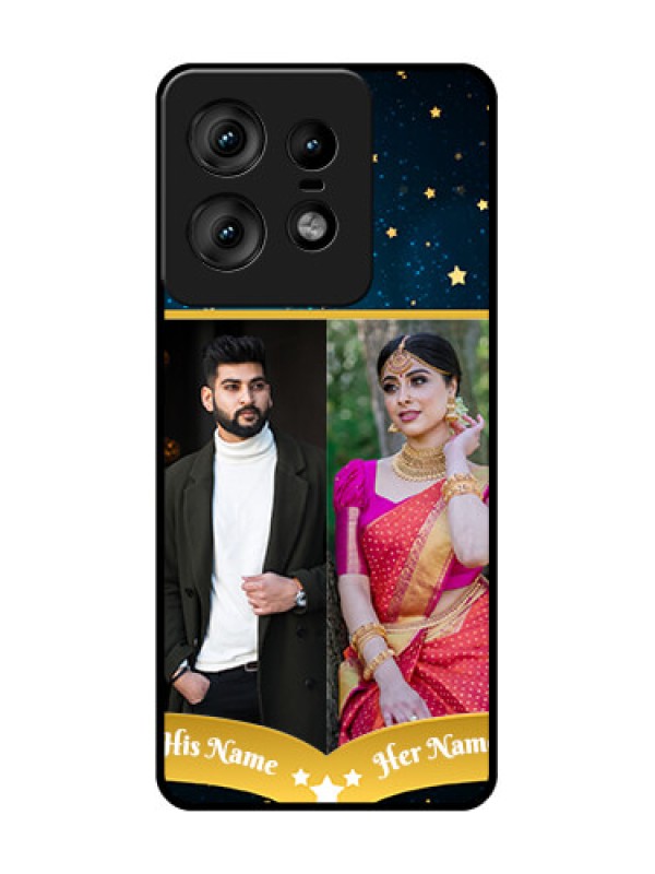 Custom Motorola Edge 50 Pro 5G Custom Glass Phone CaseGalaxy Stars Backdrop Design