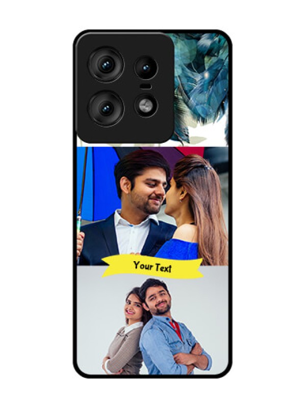 Custom Motorola Edge 50 Pro 5G Custom Glass Phone CaseImage With Boho Peacock Feather Design