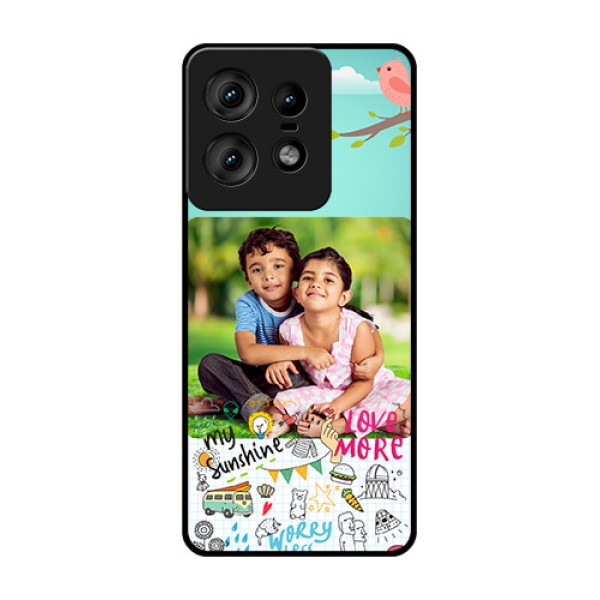 Motorola Edge 50 Pro 5G Custom Glass Phone CaseDoodle Love Design