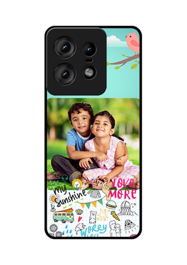 Motorola Edge 50 Pro 5G Custom Glass Phone CaseDoodle Love Design