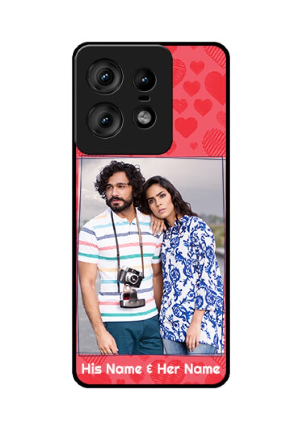 Motorola Edge 50 Pro 5G Custom Glass Phone CaseWith Red Heart Symbols Design