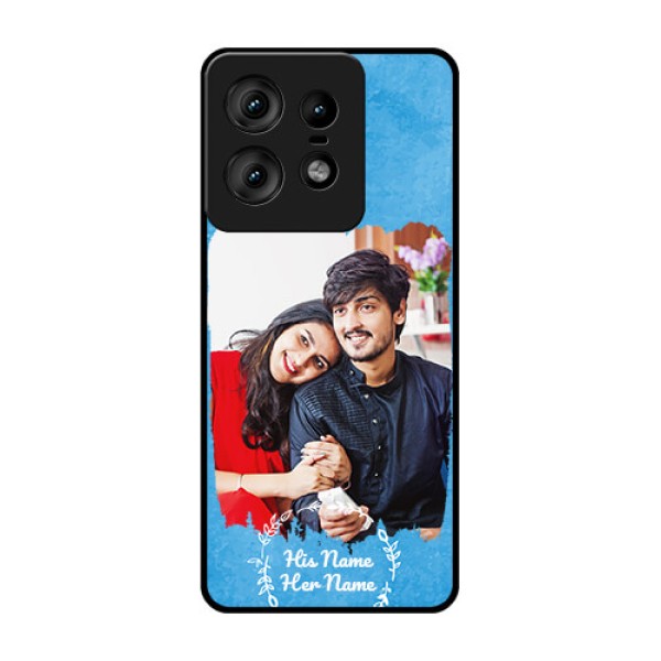 Motorola Edge 50 Pro 5G Custom Glass Phone Case - Blue Color Vintage Design Motorola Edge 50 Pro 5G Custom Glass Phone Case - Blue Color Vintage Design