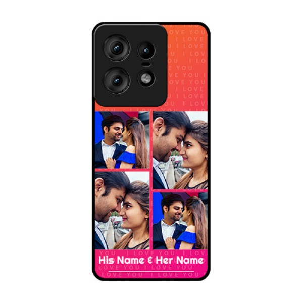 Motorola Edge 50 Pro 5G Custom Glass Phone CaseI Love You Pink Design Motorola Edge 50 Pro 5G Custom Glass Phone CaseI Love You Pink Design
