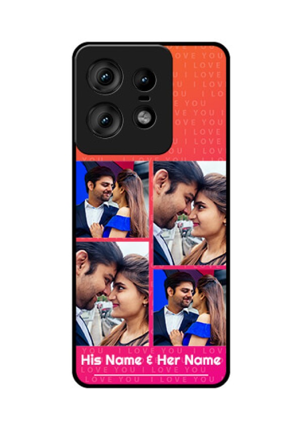 Motorola Edge 50 Pro 5G Custom Glass Phone CaseI Love You Pink Design