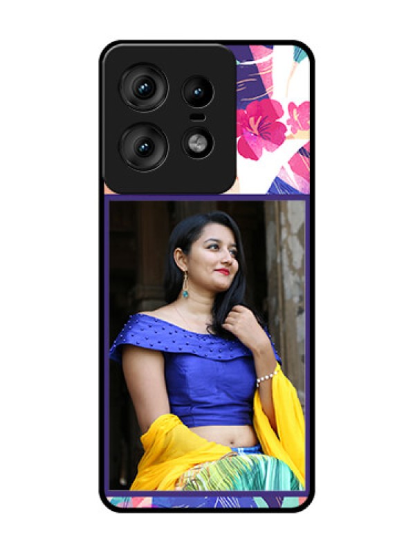 Custom Motorola Edge 50 Pro 5G Custom Glass Phone CaseAbstract Floral Design