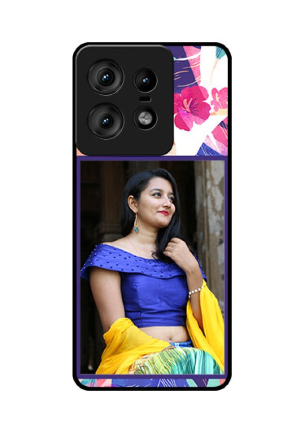 Motorola Edge 50 Pro 5G Custom Glass Phone CaseAbstract Floral Design