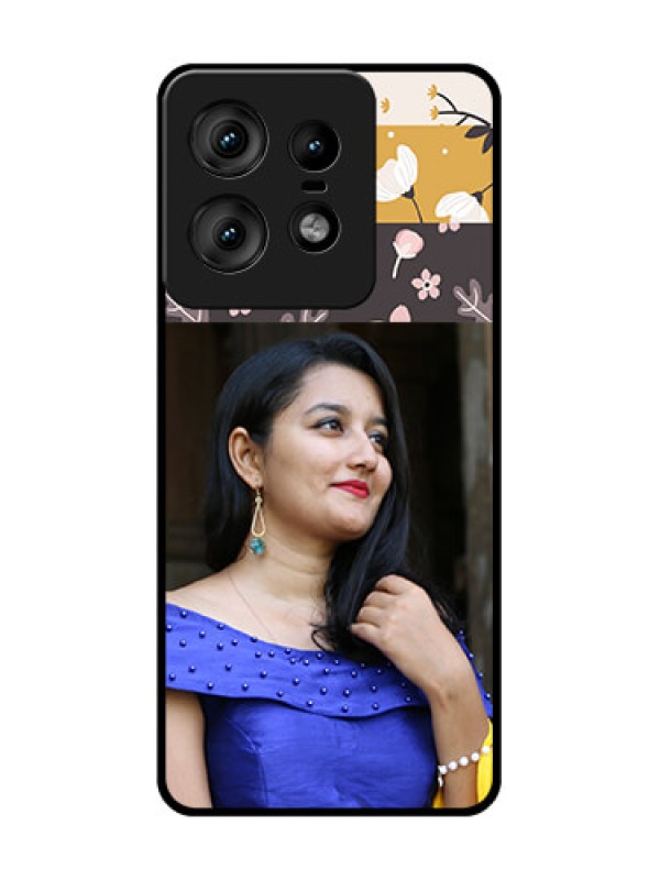 Custom Motorola Edge 50 Pro 5G Custom Glass Phone CaseStylish Floral Design