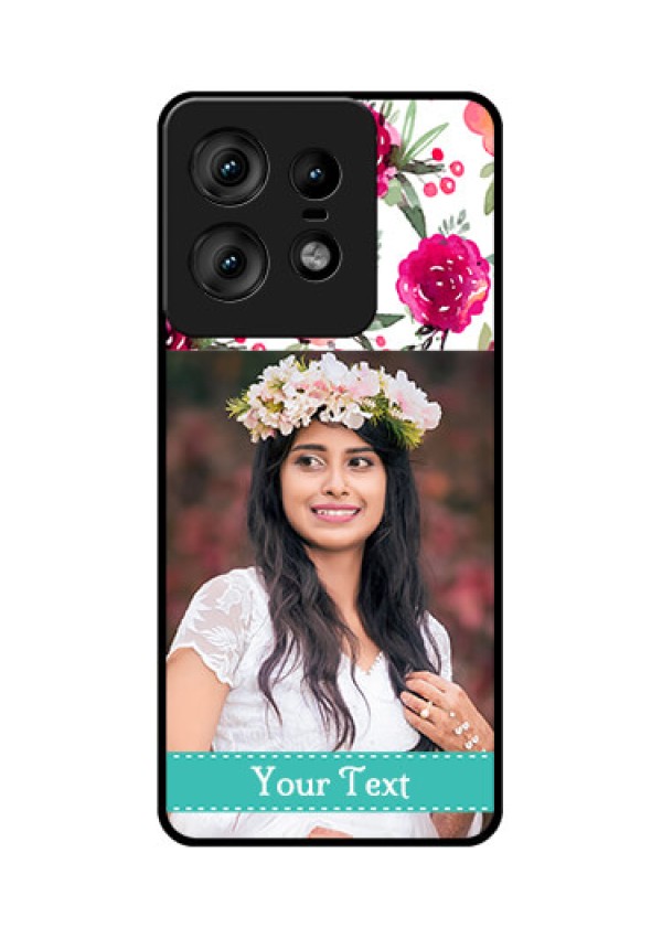 Motorola Edge 50 Pro 5G Custom Glass Phone CaseWater Colors Floral Design