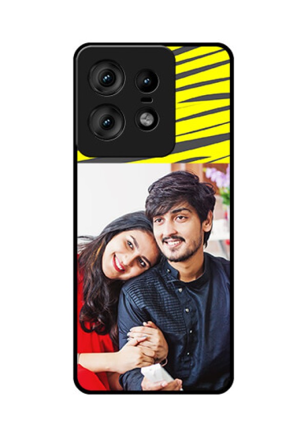 Motorola Edge 50 Pro 5G Custom Glass Phone CaseYellow Abstract Design