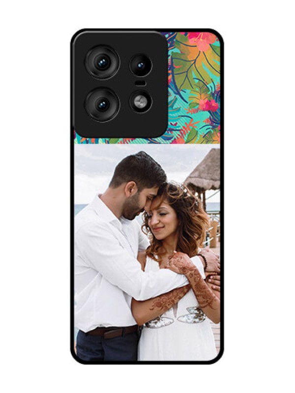 Custom Motorola Edge 50 Pro 5G Custom Glass Phone CaseWatercolor Floral Design