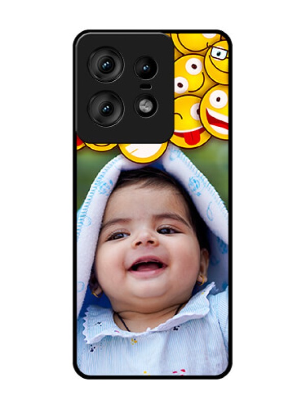 Custom Motorola Edge 50 Pro 5G Custom Glass Phone CaseWith Smiley Emoji Design