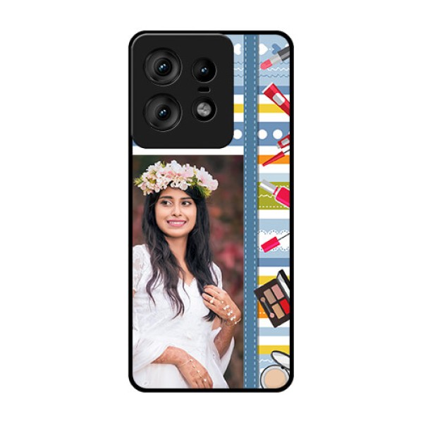 Motorola Edge 50 Pro 5G Custom Glass Phone CaseMakeup Icons Design