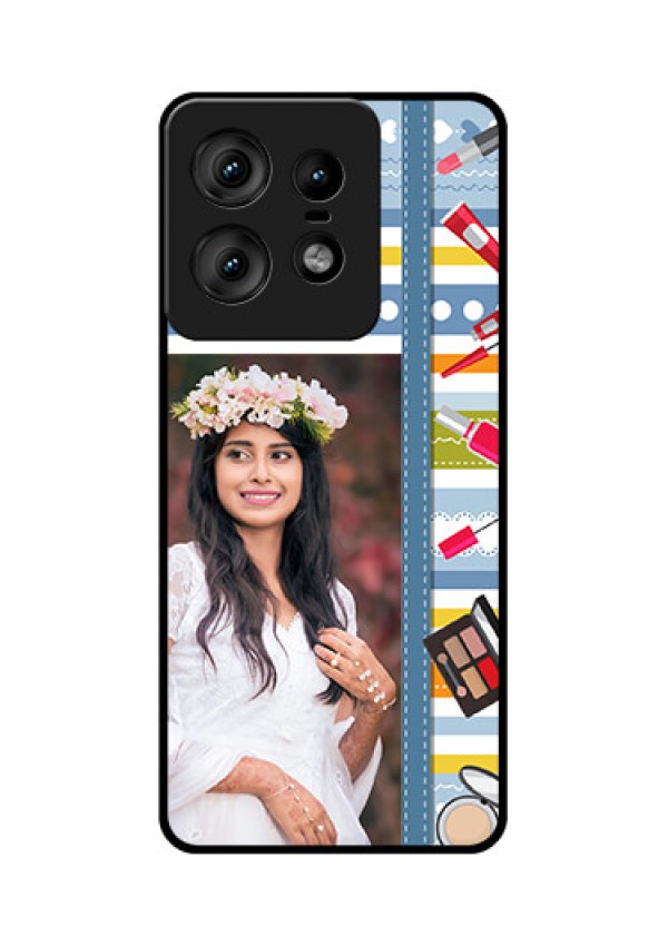 Motorola Edge 50 Pro 5G Custom Glass Phone CaseMakeup Icons Design