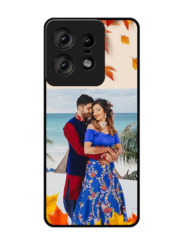 Custom Motorola Edge 50 Pro 5G Custom Glass Phone CaseAutumn Maple Leaves Design