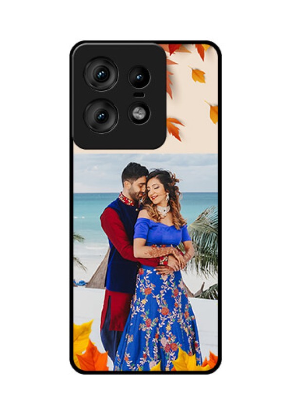 Motorola Edge 50 Pro 5G Custom Glass Phone CaseAutumn Maple Leaves Design