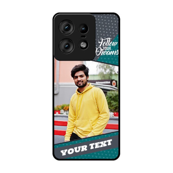 Motorola Edge 50 Pro 5G Custom Glass Phone CaseBackground Pattern Design With Quote