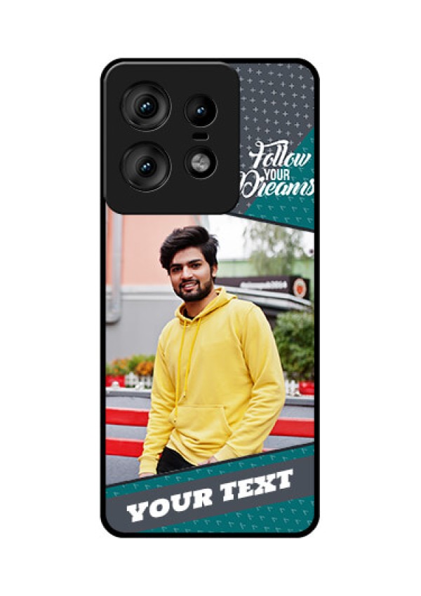 Motorola Edge 50 Pro 5G Custom Glass Phone CaseBackground Pattern Design With Quote