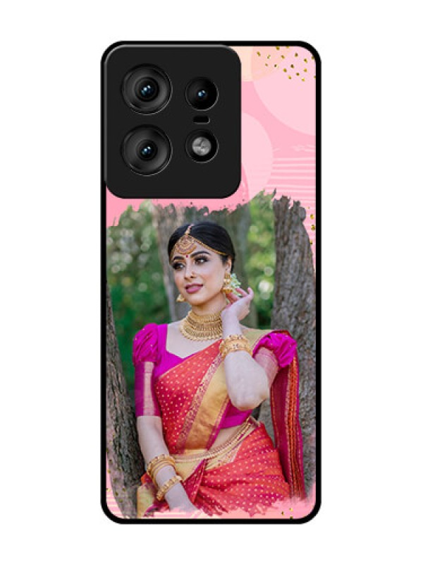 Custom Motorola Edge 50 Pro 5G Custom Glass Phone CaseGold Glitter Splash Design