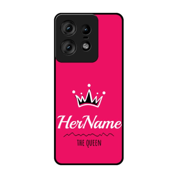 Motorola Edge 50 Pro 5G Custom Glass Phone CaseQueen With Name Design Motorola Edge 50 Pro 5G Custom Glass Phone CaseQueen With Name Design