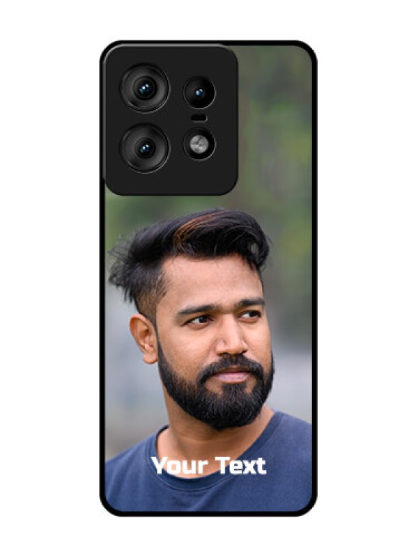 Custom Motorola Edge 50 Pro 5G Custom Glass Phone CasePhoto With Text Design