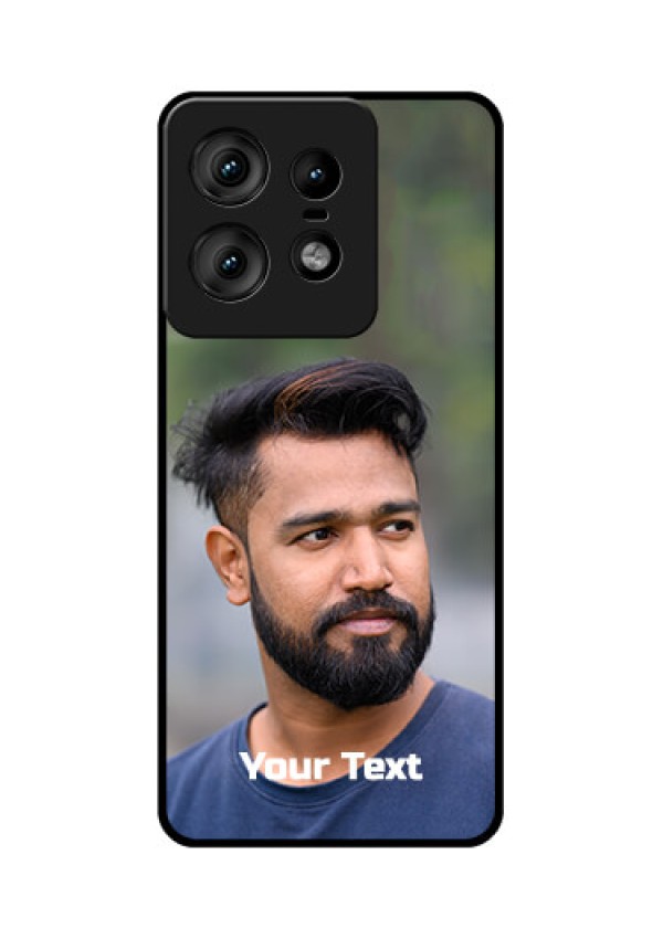 Motorola Edge 50 Pro 5G Custom Glass Phone CasePhoto With Text Design