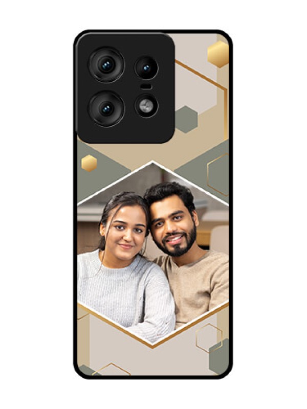 Custom Motorola Edge 50 Pro 5G Custom Glass Phone CaseStylish Hexagon Pattern Design