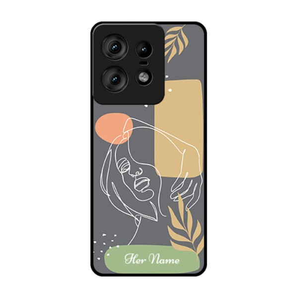 Motorola Edge 50 Pro 5G Custom Glass Phone CaseGazing Woman Line Art Design Motorola Edge 50 Pro 5G Custom Glass Phone CaseGazing Woman Line Art Design