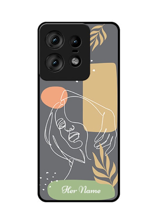 Motorola Edge 50 Pro 5G Custom Glass Phone CaseGazing Woman Line Art Design