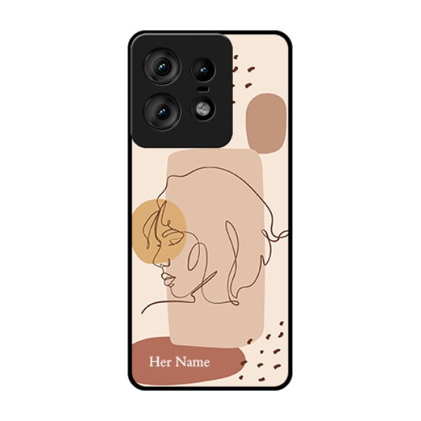 Motorola Edge 50 Pro 5G Custom Glass Phone CaseCalm Woman Line Art Design Motorola Edge 50 Pro 5G Custom Glass Phone CaseCalm Woman Line Art Design