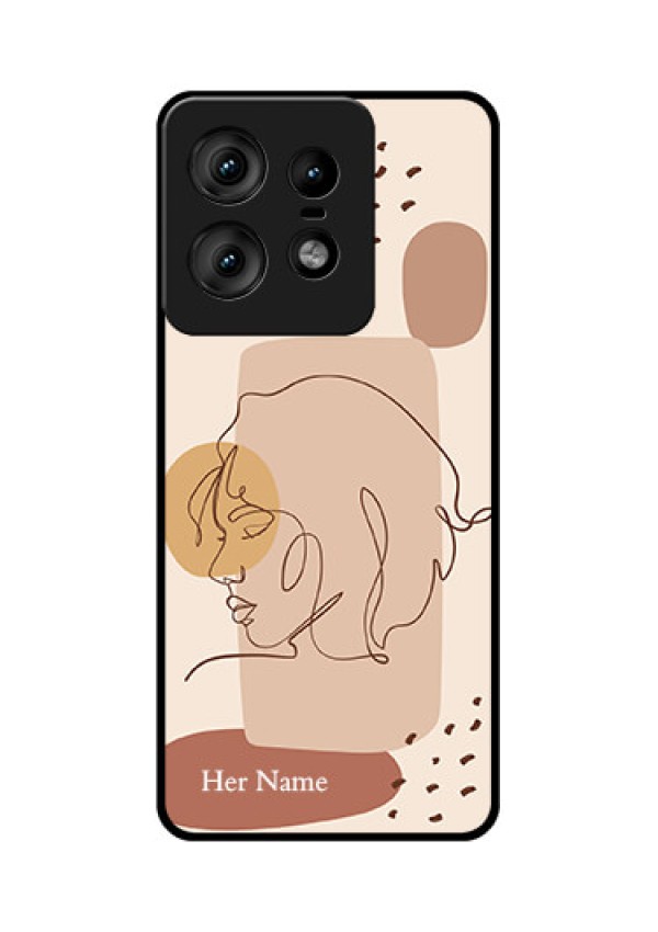 Motorola Edge 50 Pro 5G Custom Glass Phone CaseCalm Woman Line Art Design