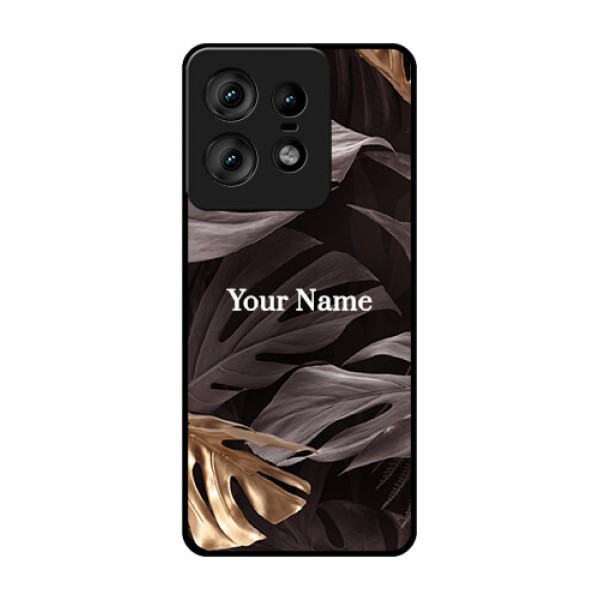 Motorola Edge 50 Pro 5G Custom Glass Phone CaseWild Leaves Digital Paint Design