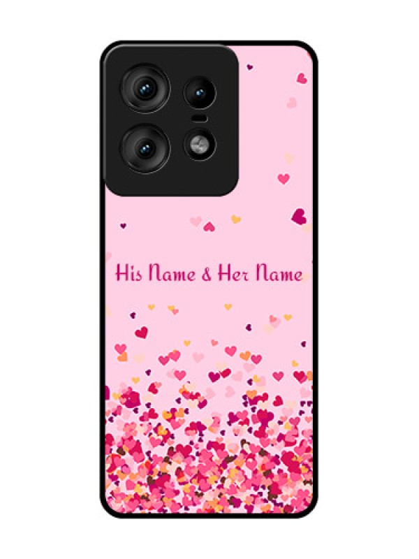 Custom Motorola Edge 50 Pro 5G Custom Glass Phone CaseFloating Hearts Design