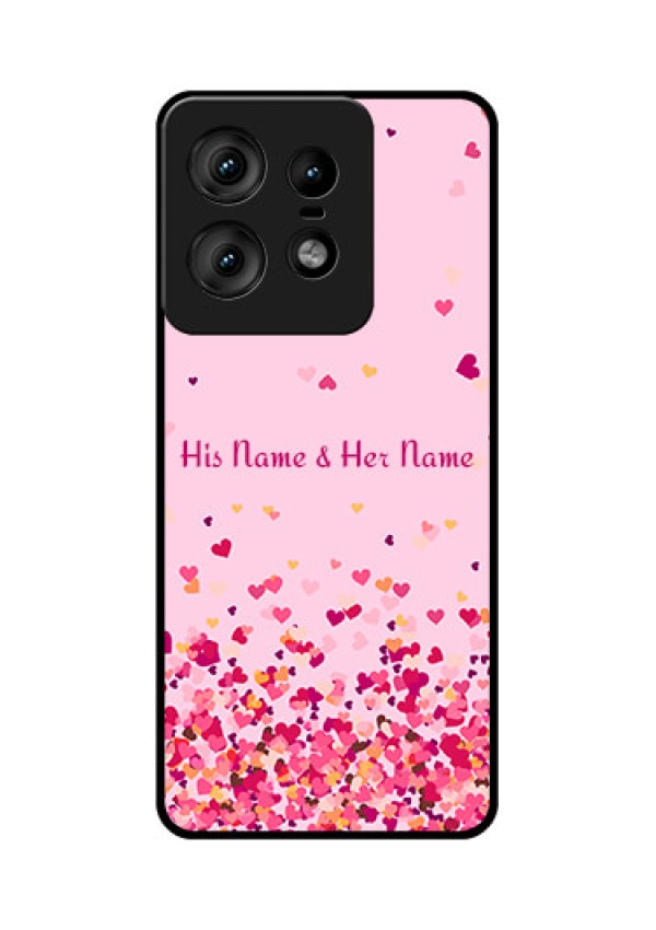 Motorola Edge 50 Pro 5G Custom Glass Phone CaseFloating Hearts Design