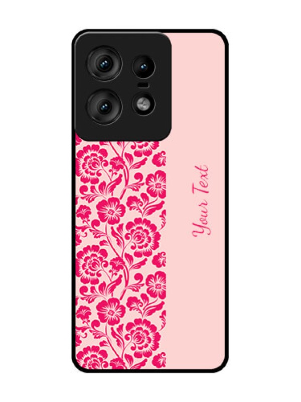 Custom Motorola Edge 50 Pro 5G Custom Glass Phone CaseAttractive Floral Pattern Design