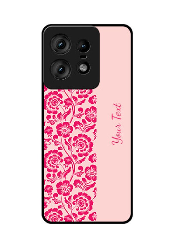 Motorola Edge 50 Pro 5G Custom Glass Phone CaseAttractive Floral Pattern Design