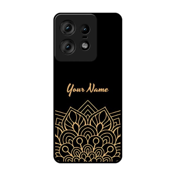 Motorola Edge 50 Pro 5G Custom Glass Phone CaseGolden Mandala Design