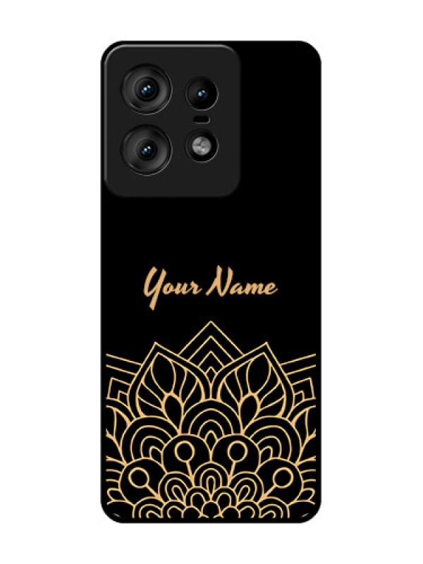 Custom Motorola Edge 50 Pro 5G Custom Glass Phone CaseGolden Mandala Design