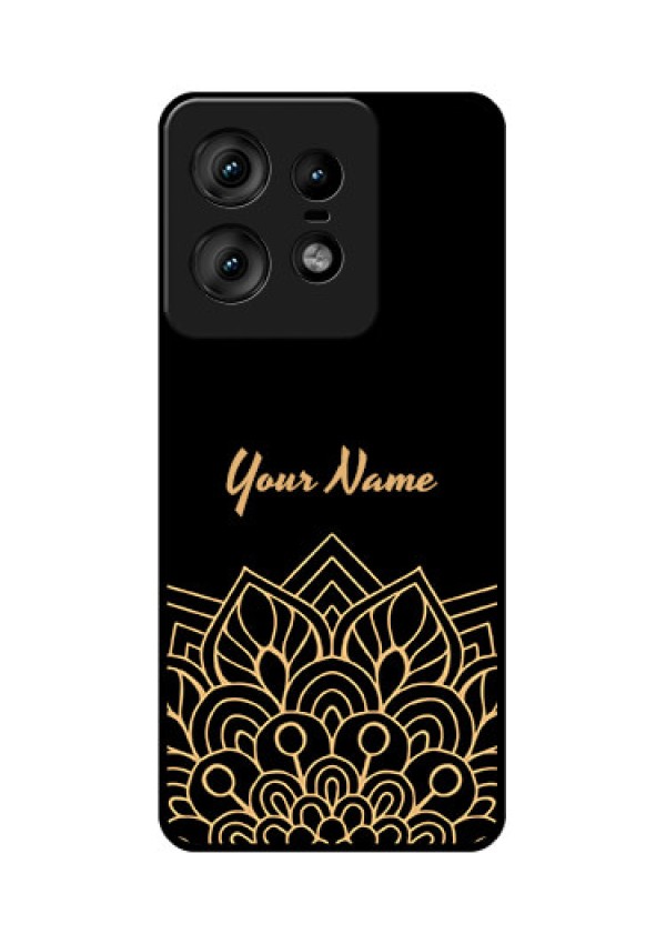Motorola Edge 50 Pro 5G Custom Glass Phone CaseGolden Mandala Design