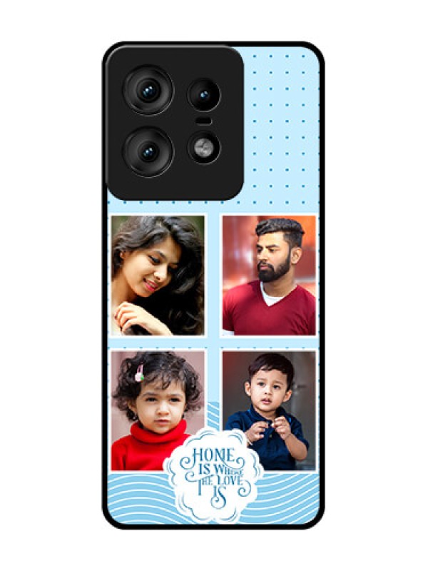 Custom Motorola Edge 50 Pro 5G Custom Glass Phone CaseCute Love Quote With 4 Pic Upload Design