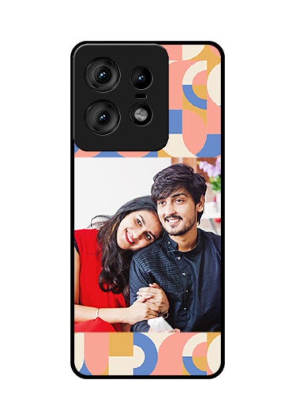 Motorola Edge 50 Pro 5G Custom Glass Phone CaseSemi - Circle Maze Pattern Design