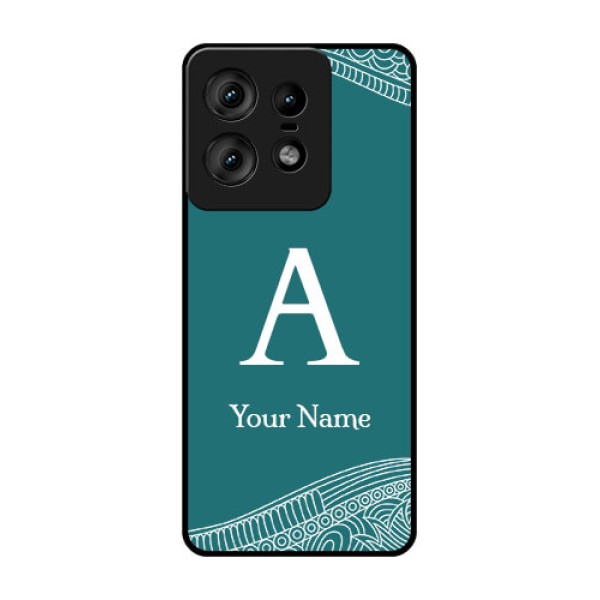 Motorola Edge 50 Pro 5G Custom Glass Phone CaseLine Art Pattern With Custom Name Design Motorola Edge 50 Pro 5G Custom Glass Phone CaseLine Art Pattern With Custom Name Design