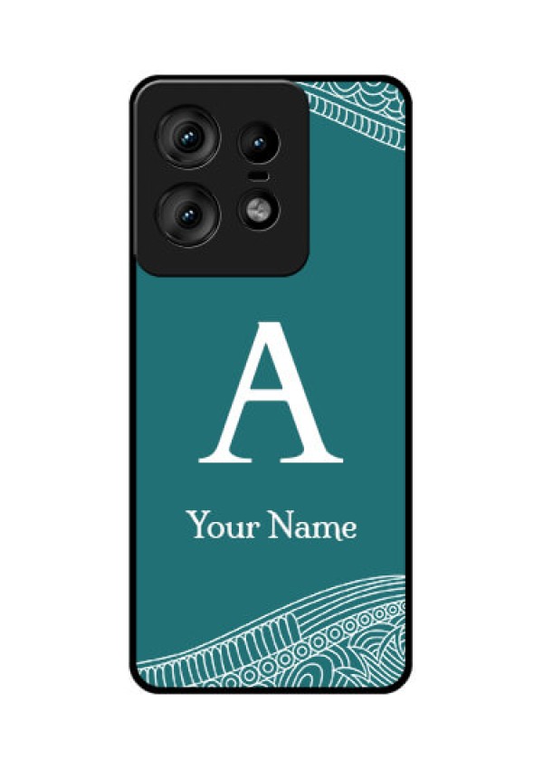 Motorola Edge 50 Pro 5G Custom Glass Phone CaseLine Art Pattern With Custom Name Design