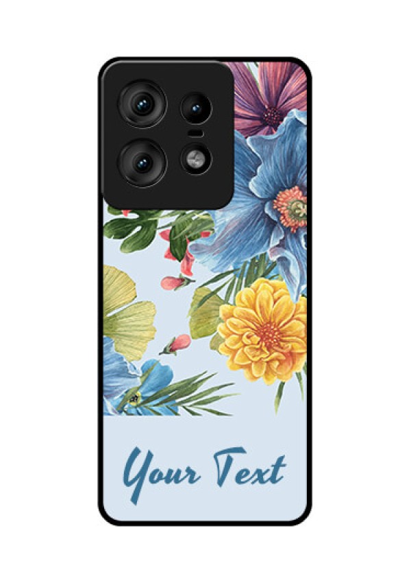Motorola Edge 50 Pro 5G Custom Glass Phone CaseStunning Watercolored Flowers Painting Design